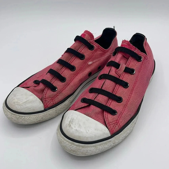 Converse Pink Glitter Junior Sneakers - Picture 1 of 10